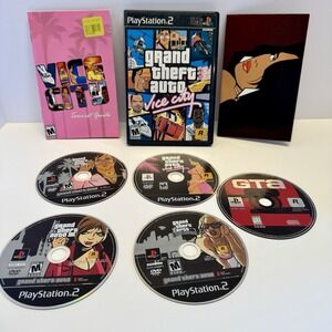 5 Game GTA Lot – PS2 Trilogy + Vice City Disc Variants + GTA2 PS1